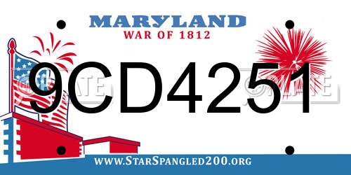 9CD4251 Maryland License Plate