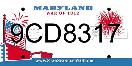 9CD8317 Maryland License Plate