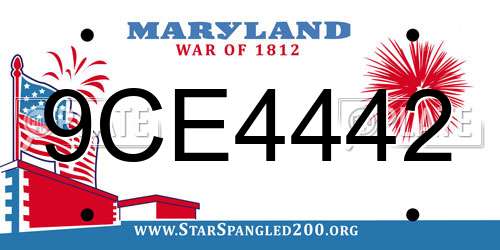9CE4442 Maryland License Plate