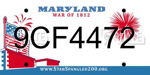 9CF4472 Maryland License Plate