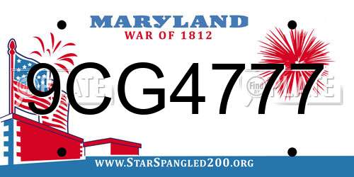 9CG4777 Maryland License Plate