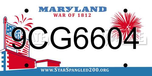 9CG6604 Maryland License Plate