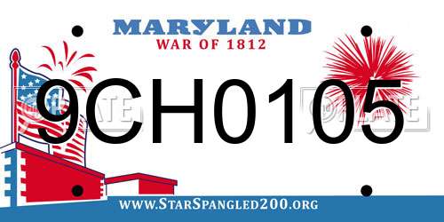 9CH0105 Maryland License Plate