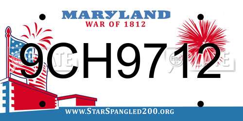 9CH9712 Maryland License Plate