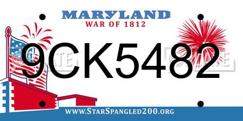 9CK5482 Maryland License Plate