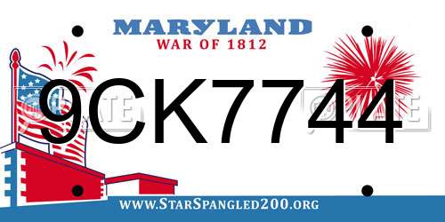9CK7744 Maryland License Plate