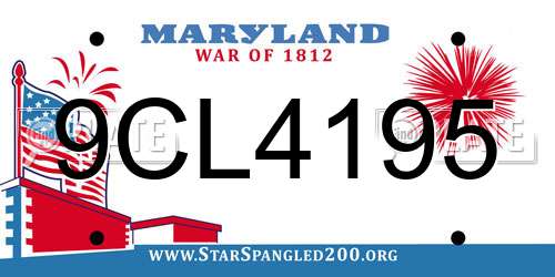 9CL4195 Maryland License Plate