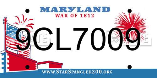 9CL7009 Maryland License Plate