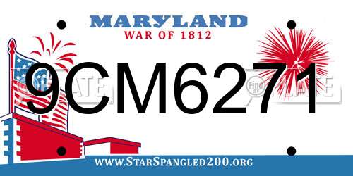 9CM6271 Maryland License Plate