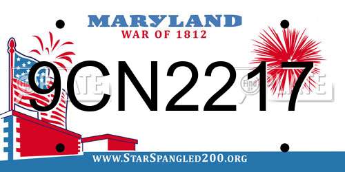 9CN2217 Maryland License Plate