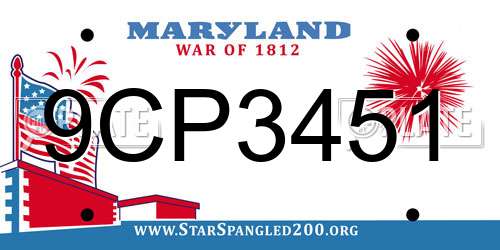 9CP3451 Maryland License Plate