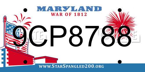 9CP8788 Maryland License Plate