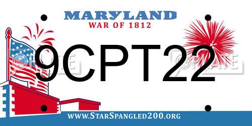 9CPT22 Maryland License Plate