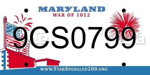 9CS0799 Maryland License Plate