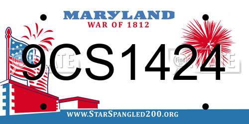 9CS1424 Maryland License Plate