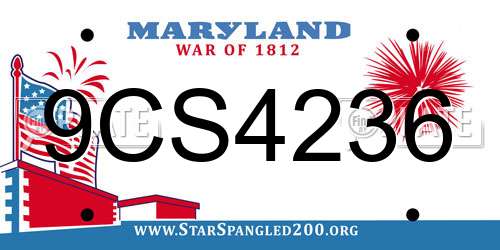 9CS4236 Maryland License Plate