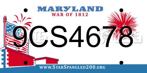 9CS4678 Maryland License Plate