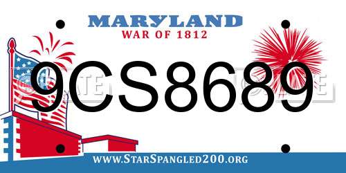 9CS8689 Maryland License Plate