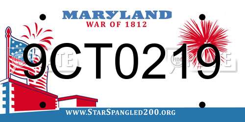 9CT0219 Maryland License Plate