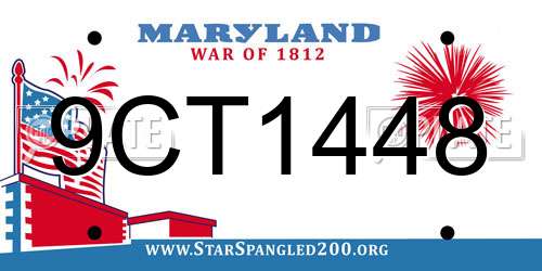 9CT1448 Maryland License Plate