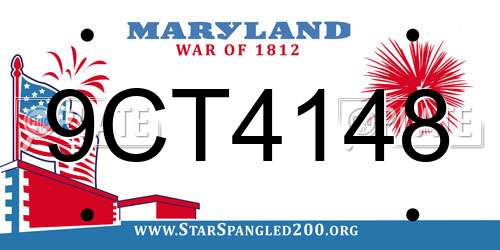 9CT4148 Maryland License Plate