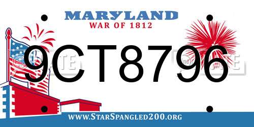 9CT8796 Maryland License Plate