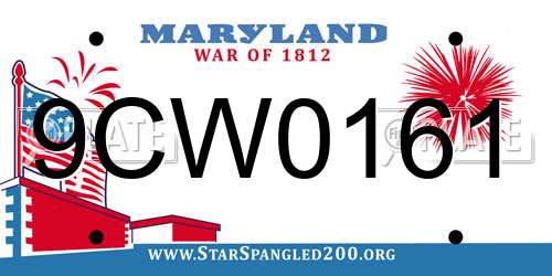 9CW0161 Maryland License Plate