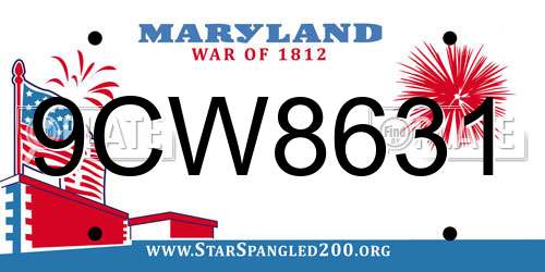 9CW8631 Maryland License Plate