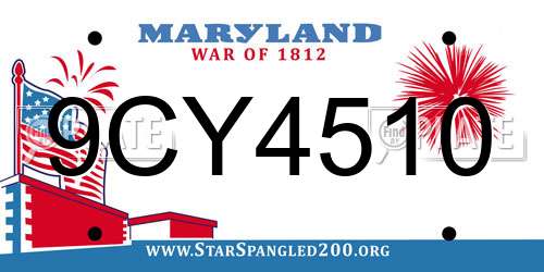 9CY4510 Maryland License Plate