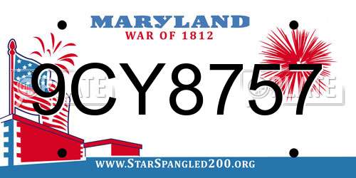 9CY8757 Maryland License Plate