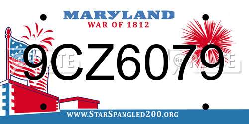9CZ6079 Maryland License Plate