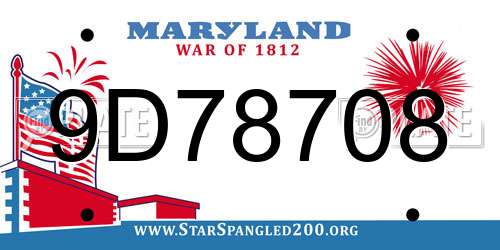 9D78708 Maryland License Plate