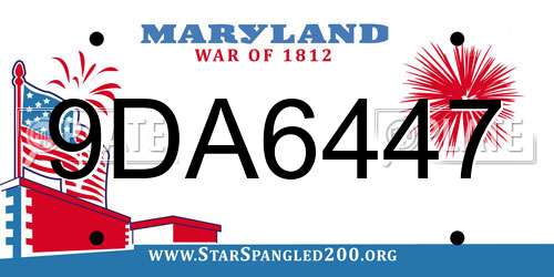 9DA6447 Maryland License Plate