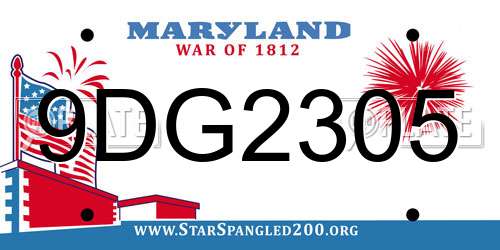 9DG2305 Maryland License Plate