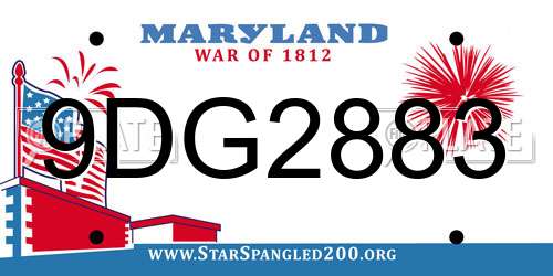 9DG2883 Maryland License Plate