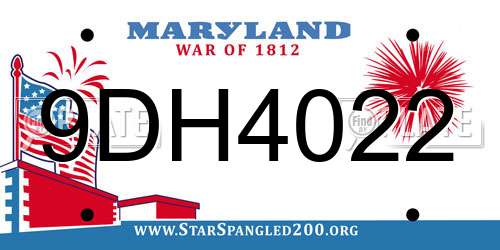 9DH4022 Maryland License Plate