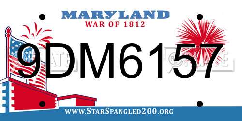 9DM6157 Maryland License Plate