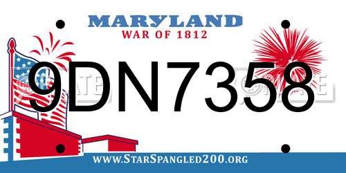 9DN7358 Maryland License Plate