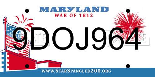 9DOJ964 Maryland License Plate