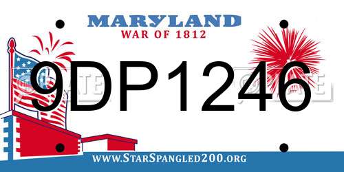 9DP1246 Maryland License Plate