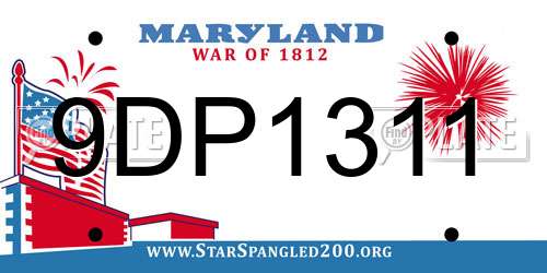 9DP1311 Maryland License Plate