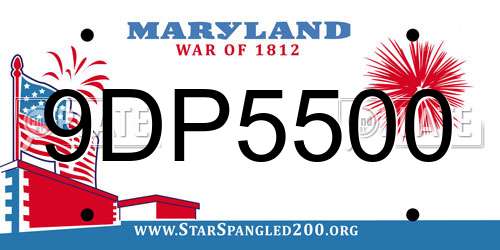 9DP5500 Maryland License Plate
