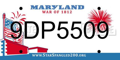 9DP5509 Maryland License Plate