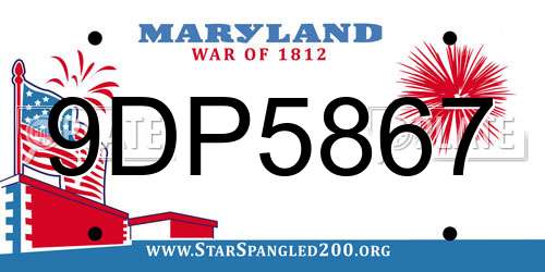 9DP5867 Maryland License Plate