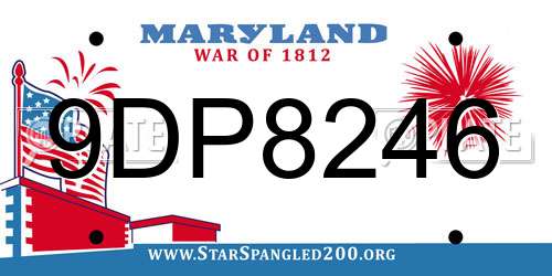 9DP8246 Maryland License Plate