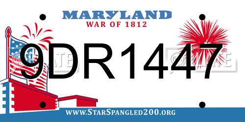 9DR1447 Maryland License Plate