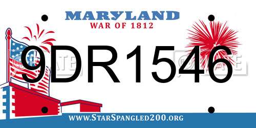 9DR1546 Maryland License Plate