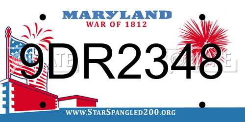 9DR2348 Maryland License Plate