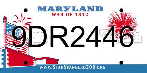 9DR2446 Maryland License Plate