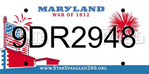 9DR2948 Maryland License Plate
